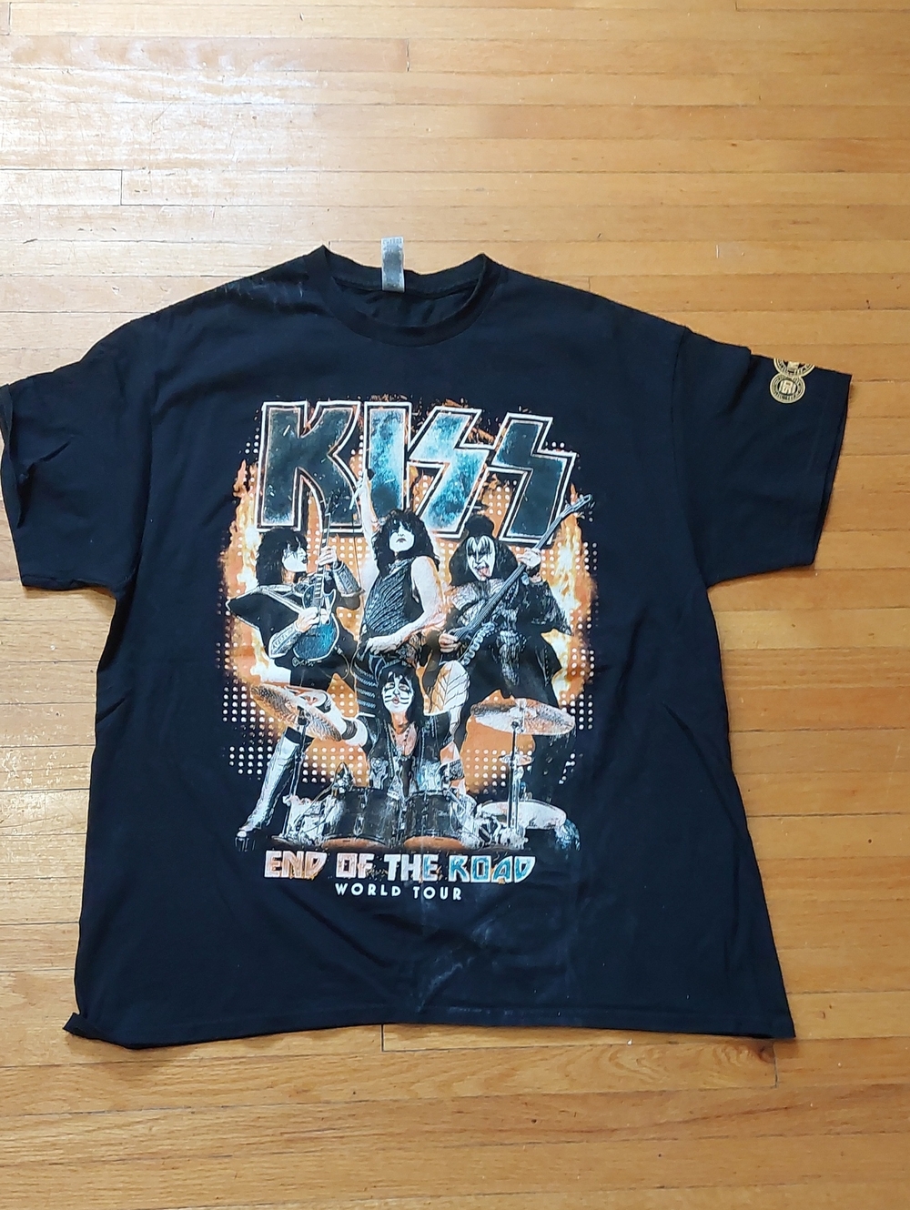 Mens KISS End of the Road Tour Black Graphic Tee size XL